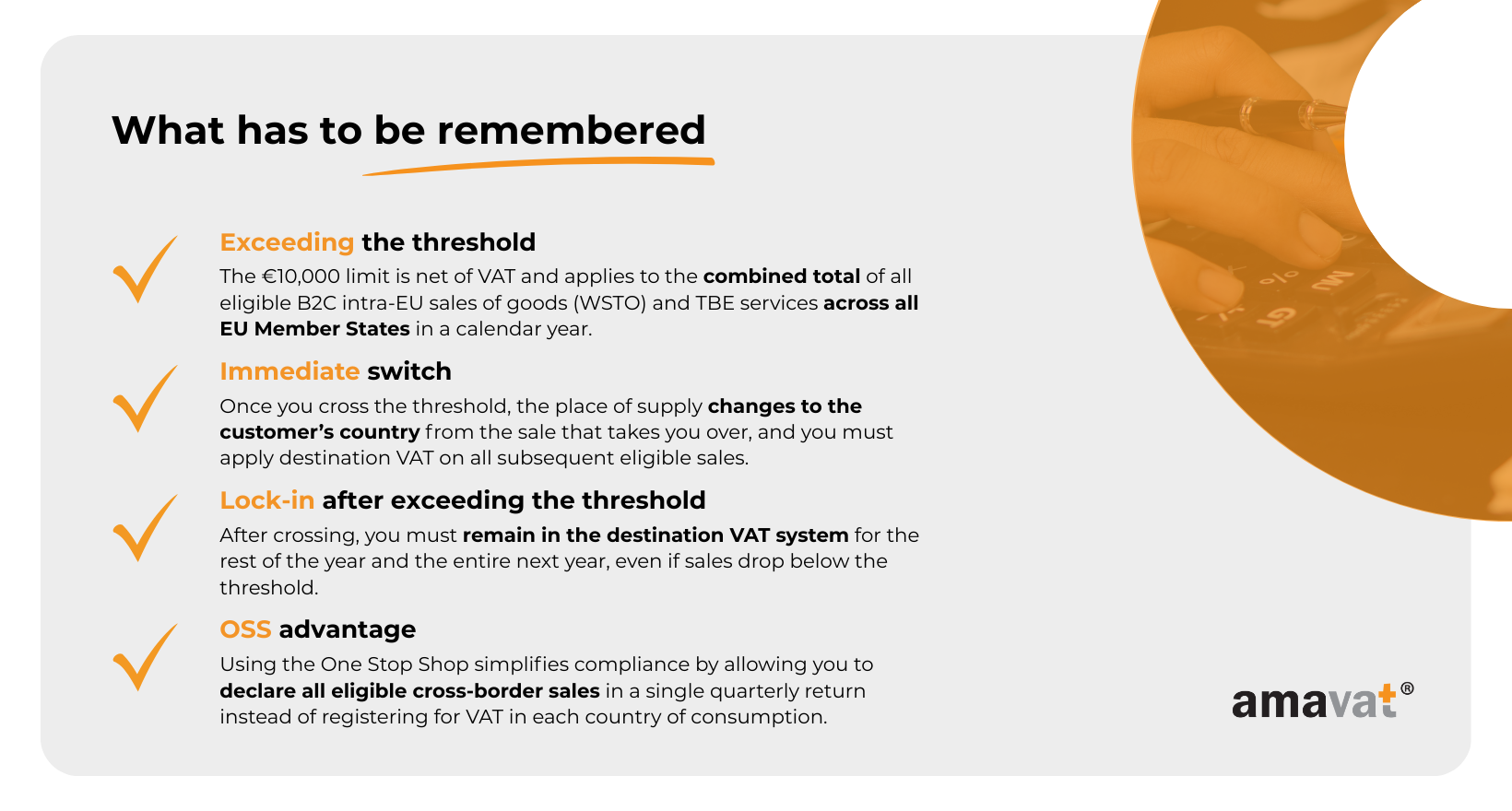 VAT OSS Threshold - most important things 